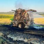 BFK Waidhofen/Thaya: Rundballenpresse fing Feuer