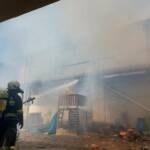 Brand eines Landwirtschaftlichen Gebäudes