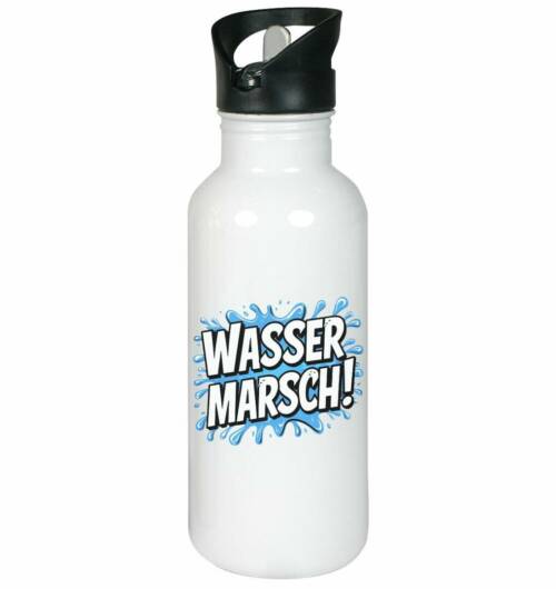 Edelstahl-Trinkflasche für Feuerwehrleute "Wasser marsch!"