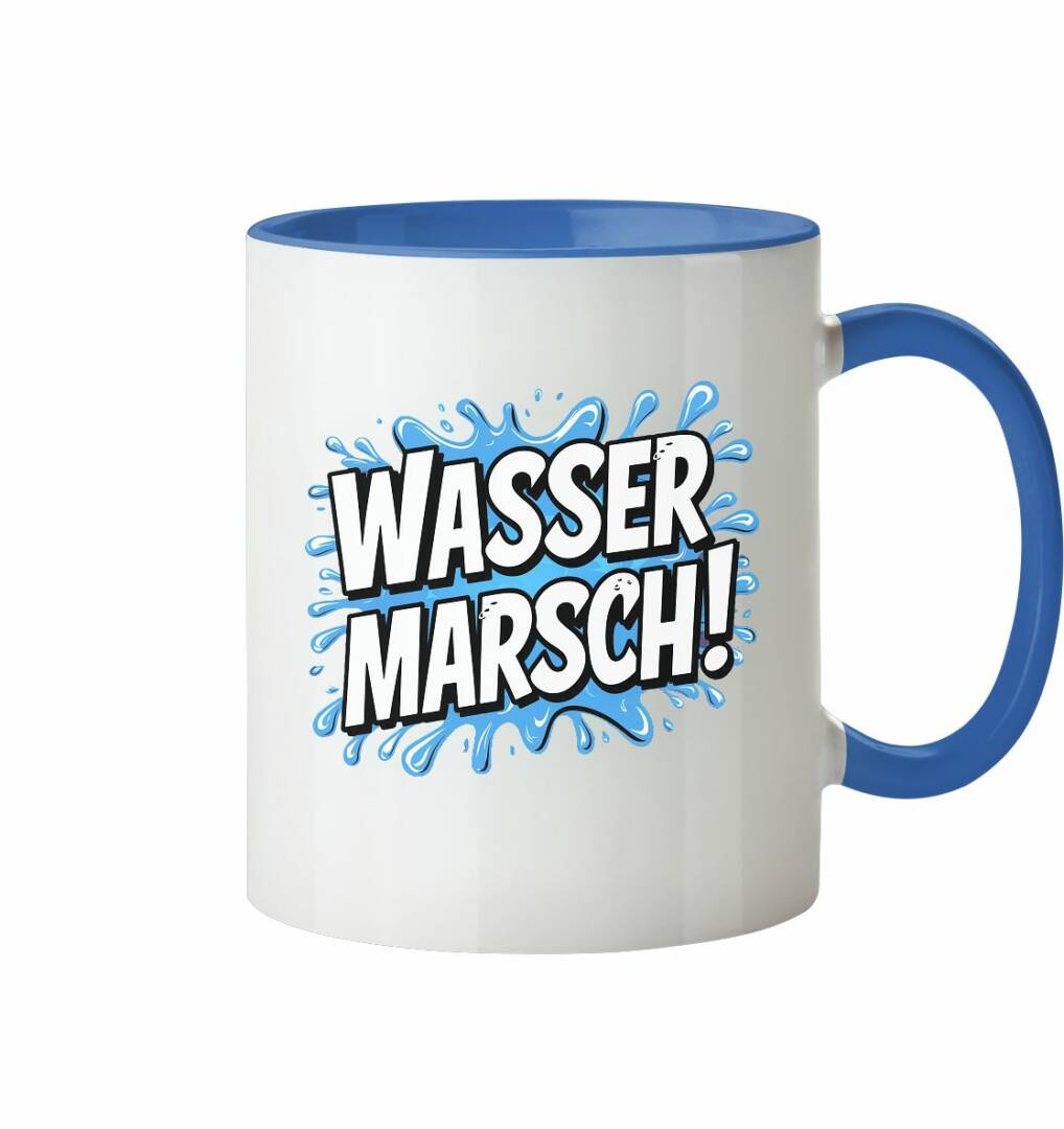 Zweifarbige Tasse für Feuerwehrleute 'WASSER MARSCH!' 1 Tasse für Feuerwehrleute