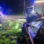 E-PKW touchierte Strommast