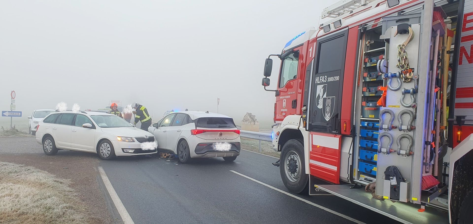 FF Ebenfurth: Verkehrsunfall auf der L159 in Ebenfurth