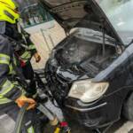 PKW-Brand mitten im Stadtzentrum
