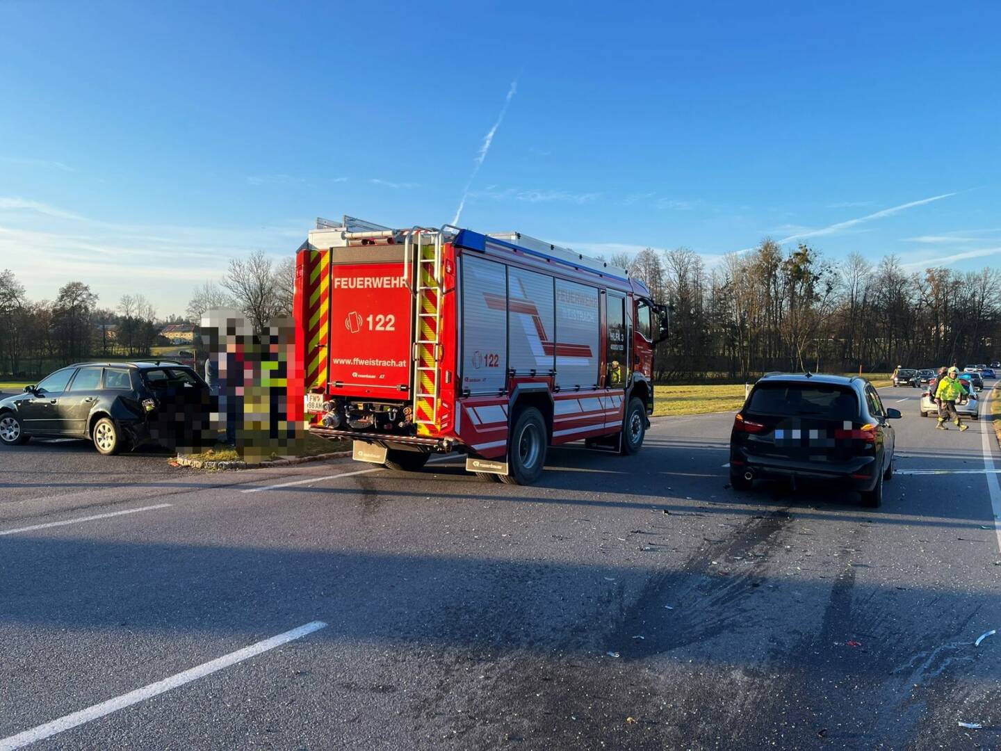 FF Weistrach: Auffahrunfall auf der L 85 Höhe Betriebsgebiet