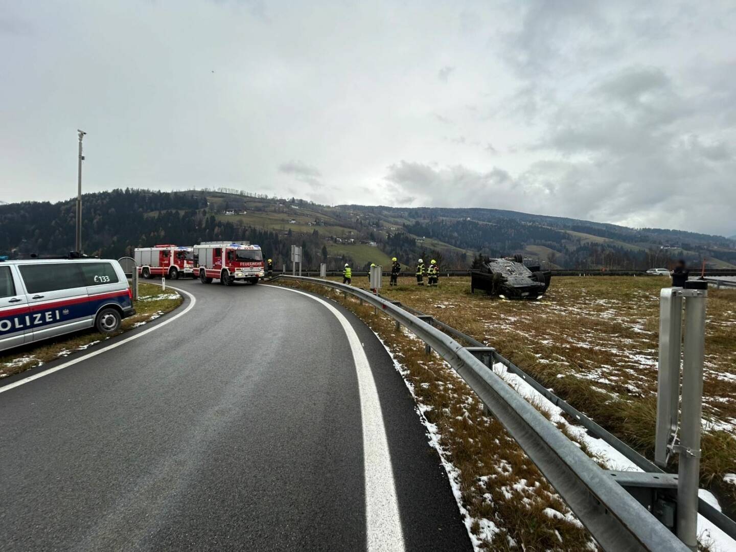 AFK Lieser-/ Maltatal: Verkehrsunfall auf A10 Tauernautobahn
