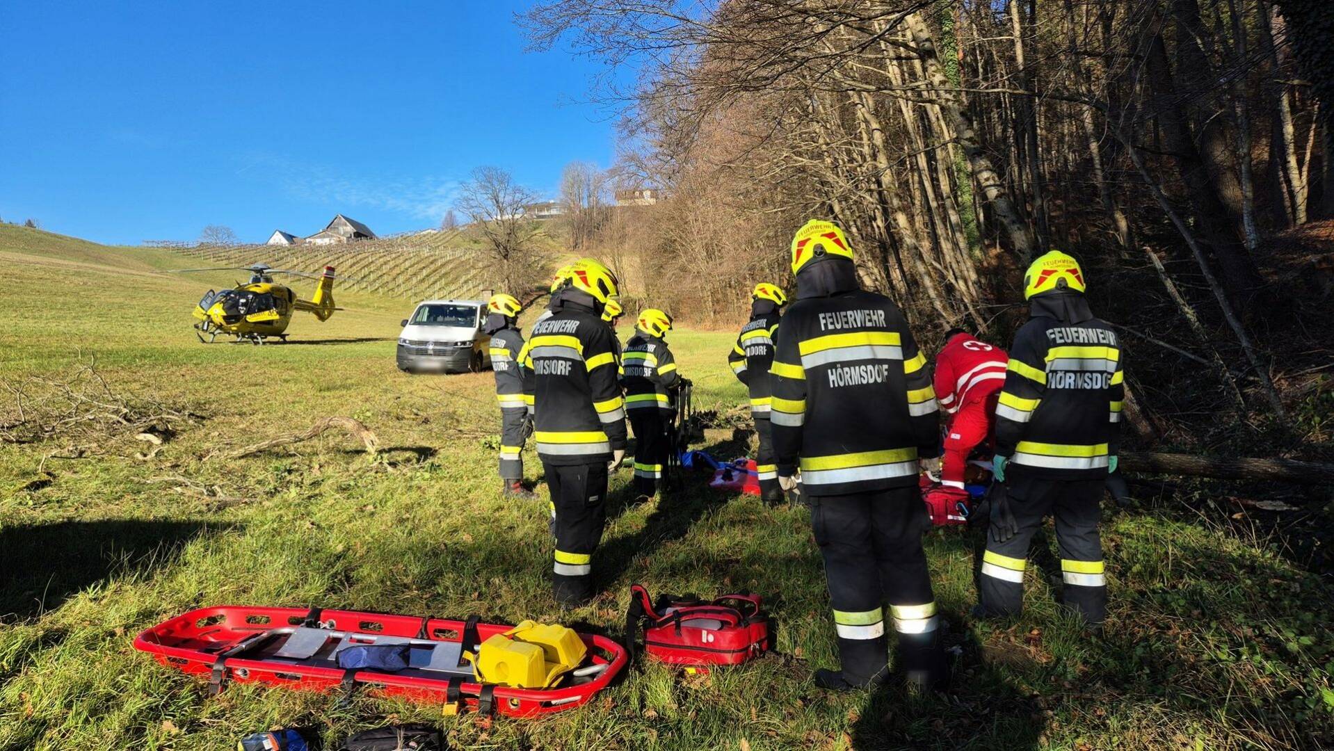 BFV Deutschlandsberg: Forstunfall mit Schwerverletztem