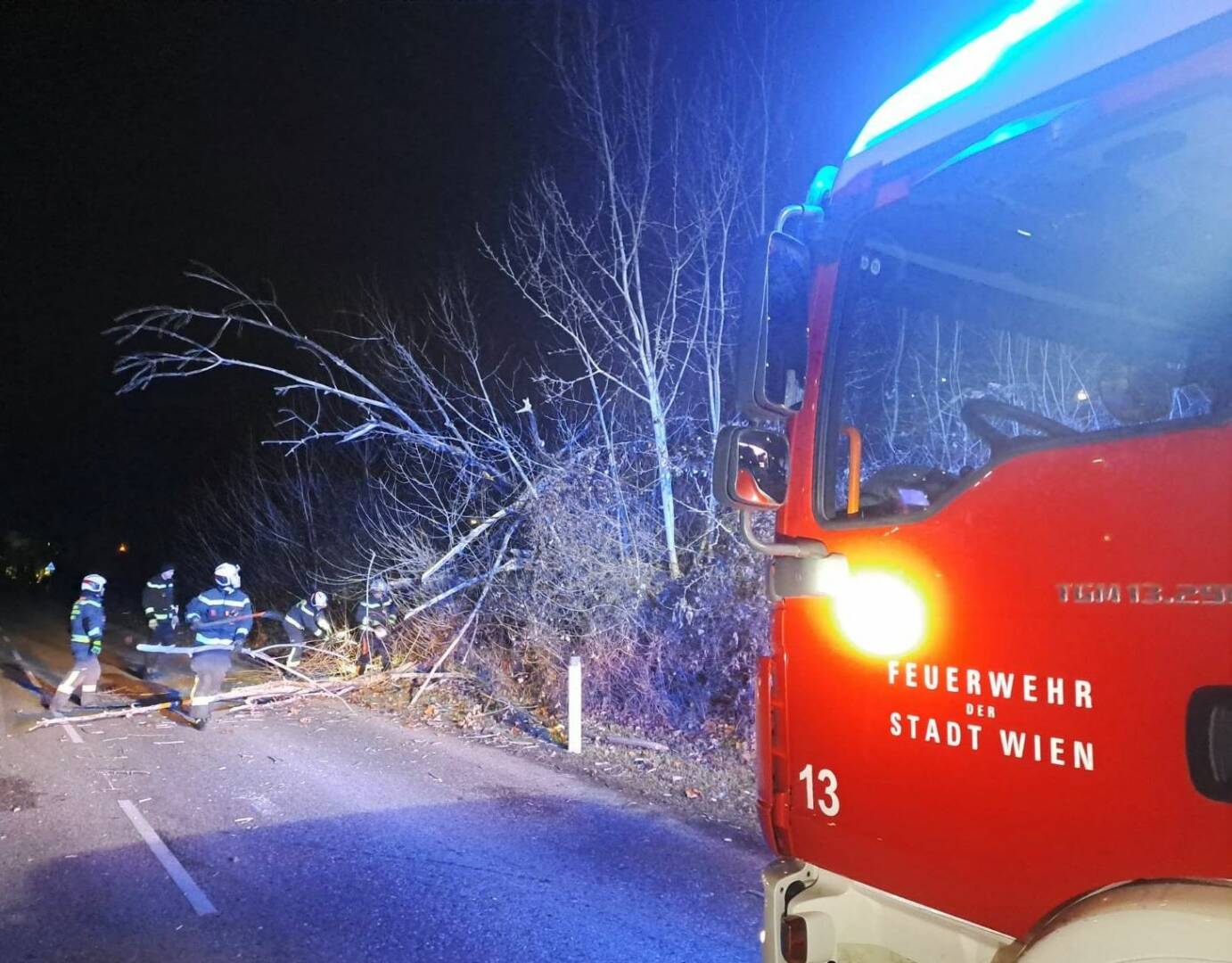 BF Wien: Sturm sorgt für erhöhte Anzahl von Einsätzen