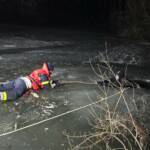 Eisige Rettungsübung am Moorteich