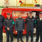 Das Bewerterteam um Bezirksfeuerwehrkommandantstellvertreter BR Franz Windisch (ganz rechts) und Vizebürgermeister Michael Glantschnig (Mitte)