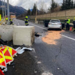 Verkehrsunfall auf der A9 bei der Baustelleneinfahrt bei Mautern