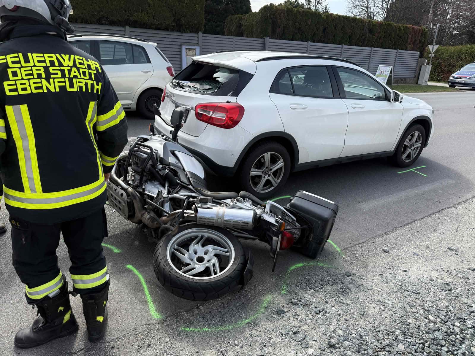 FF Ebenfurth: Verkehrsunfall PKW gegen Motorrad