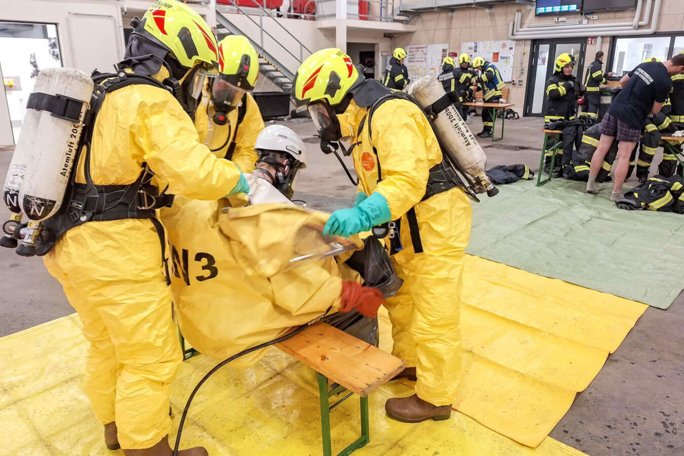 Einsatzübung Gefahrgutaustritt