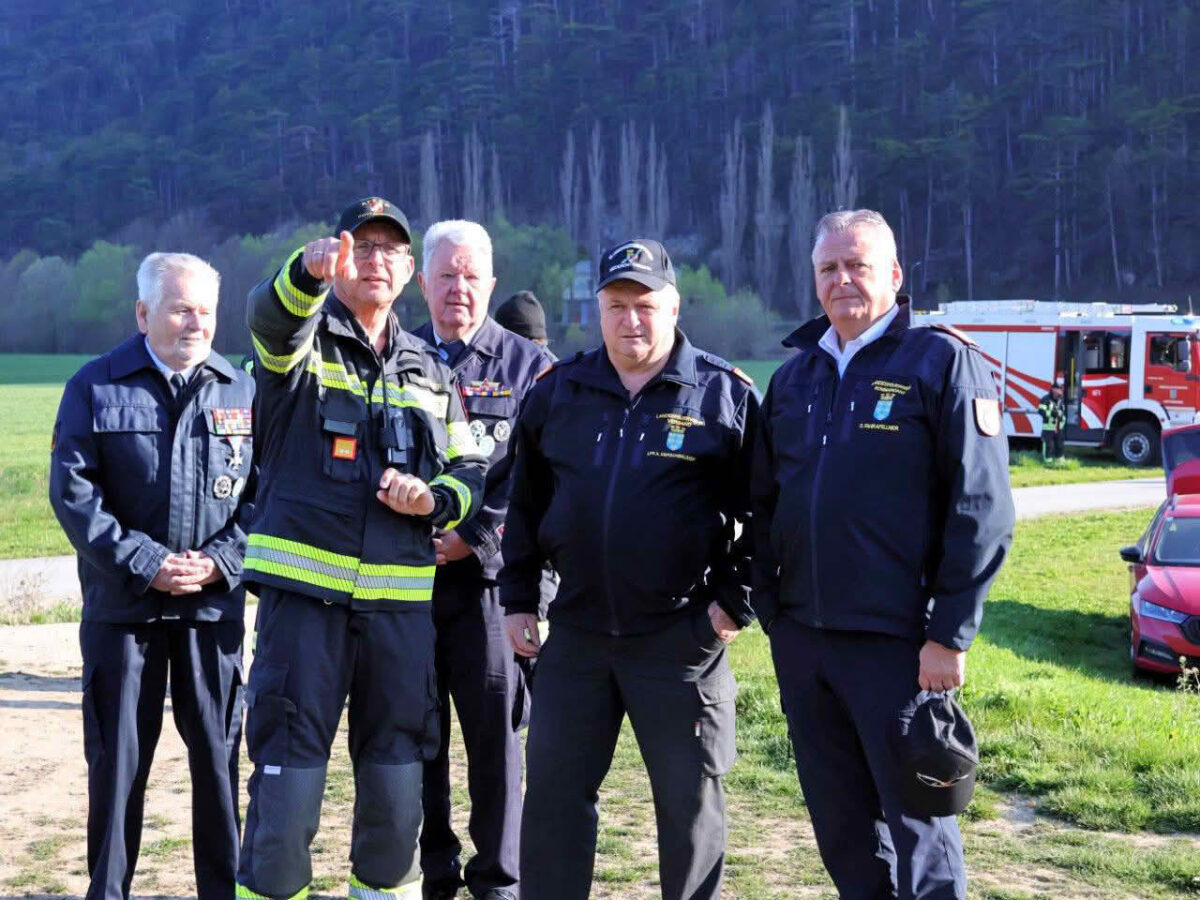Waldbrandübung im Triestingtal, Flugdienst Feuerwehr, Bundesheer, Polizei