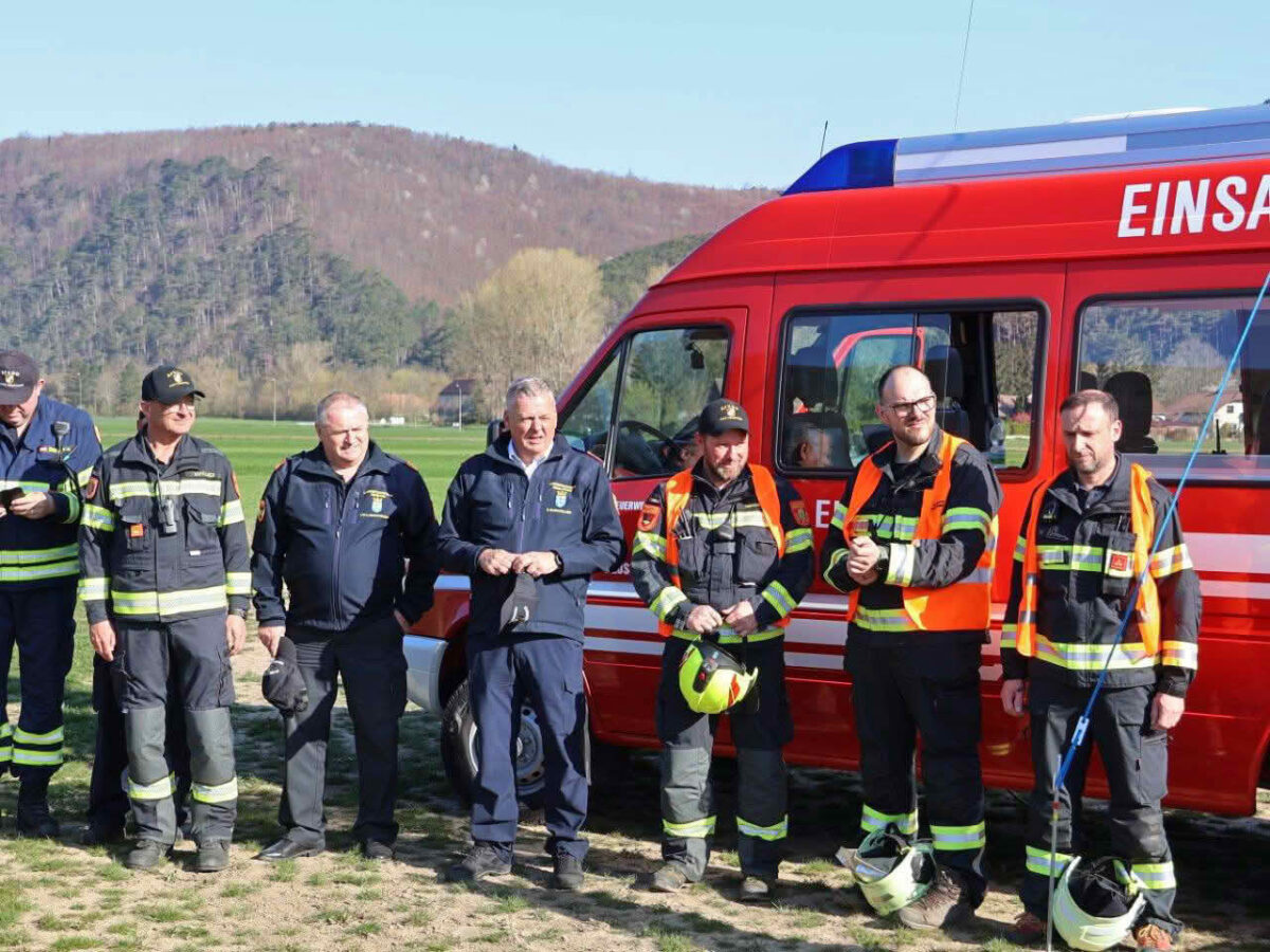 Waldbrandübung im Triestingtal, Flugdienst Feuerwehr, Bundesheer, Polizei