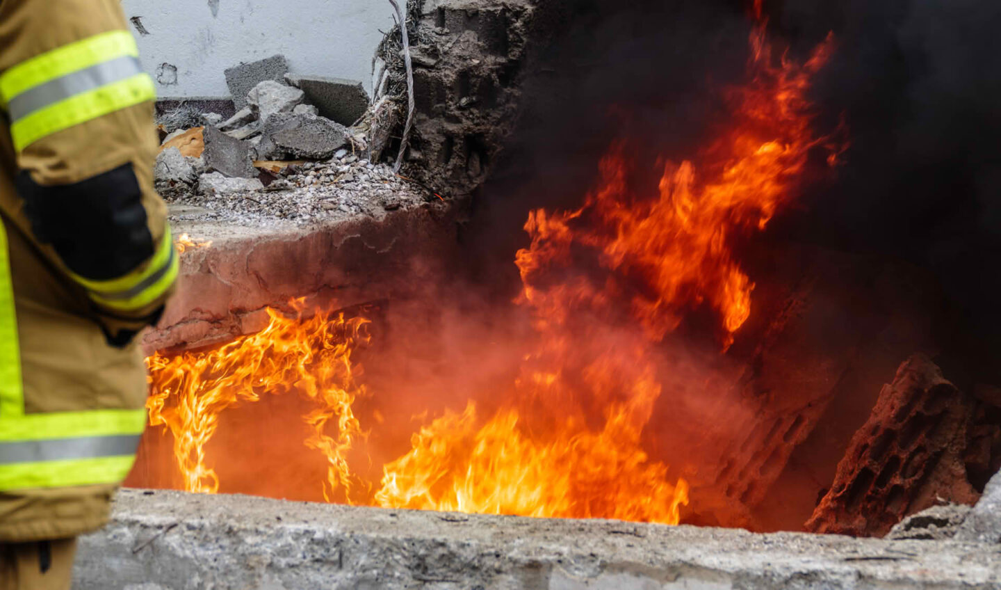 Großangelegte Atemschutzübung
