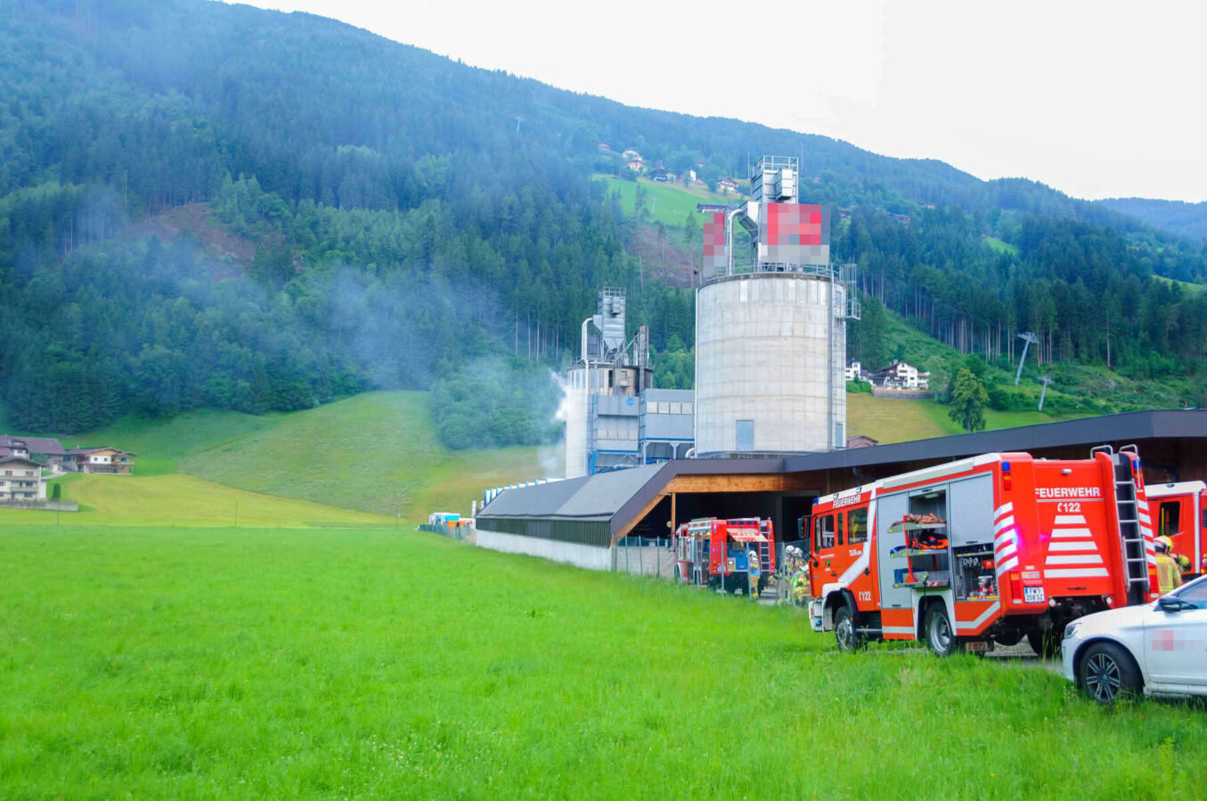 Silobrand in Kaltenbacher Gewerbebetrieb