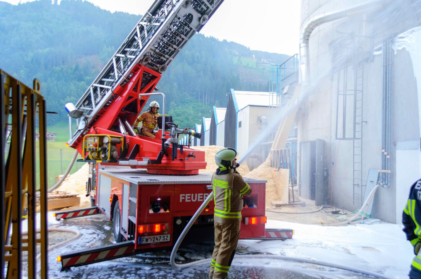 Silobrand in Kaltenbacher Gewerbebetrieb