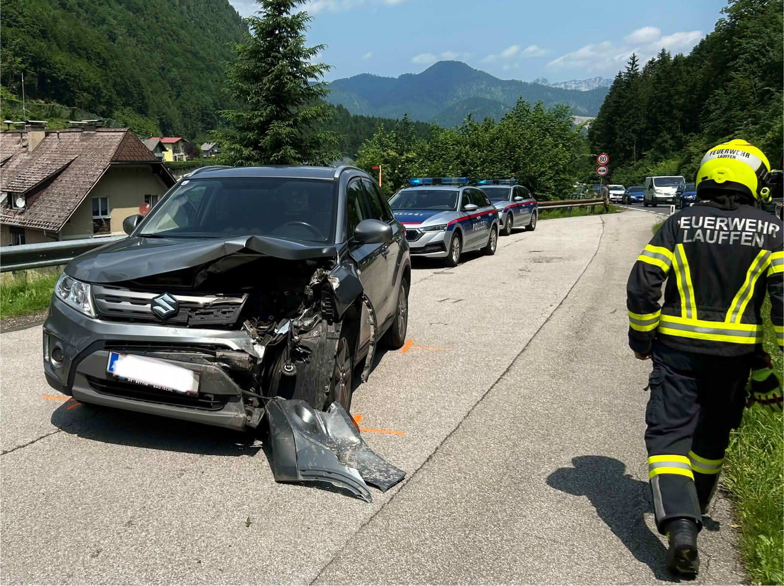FF Lauffen: Aufräumarbeiten nach VU