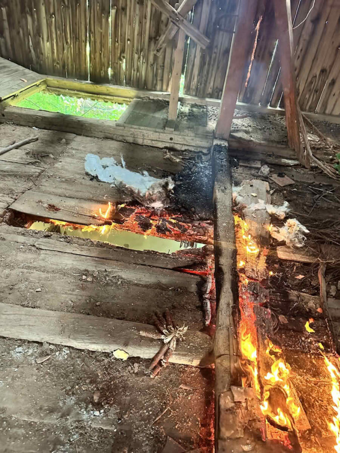 Brand in einem leerstehenden Gebäude