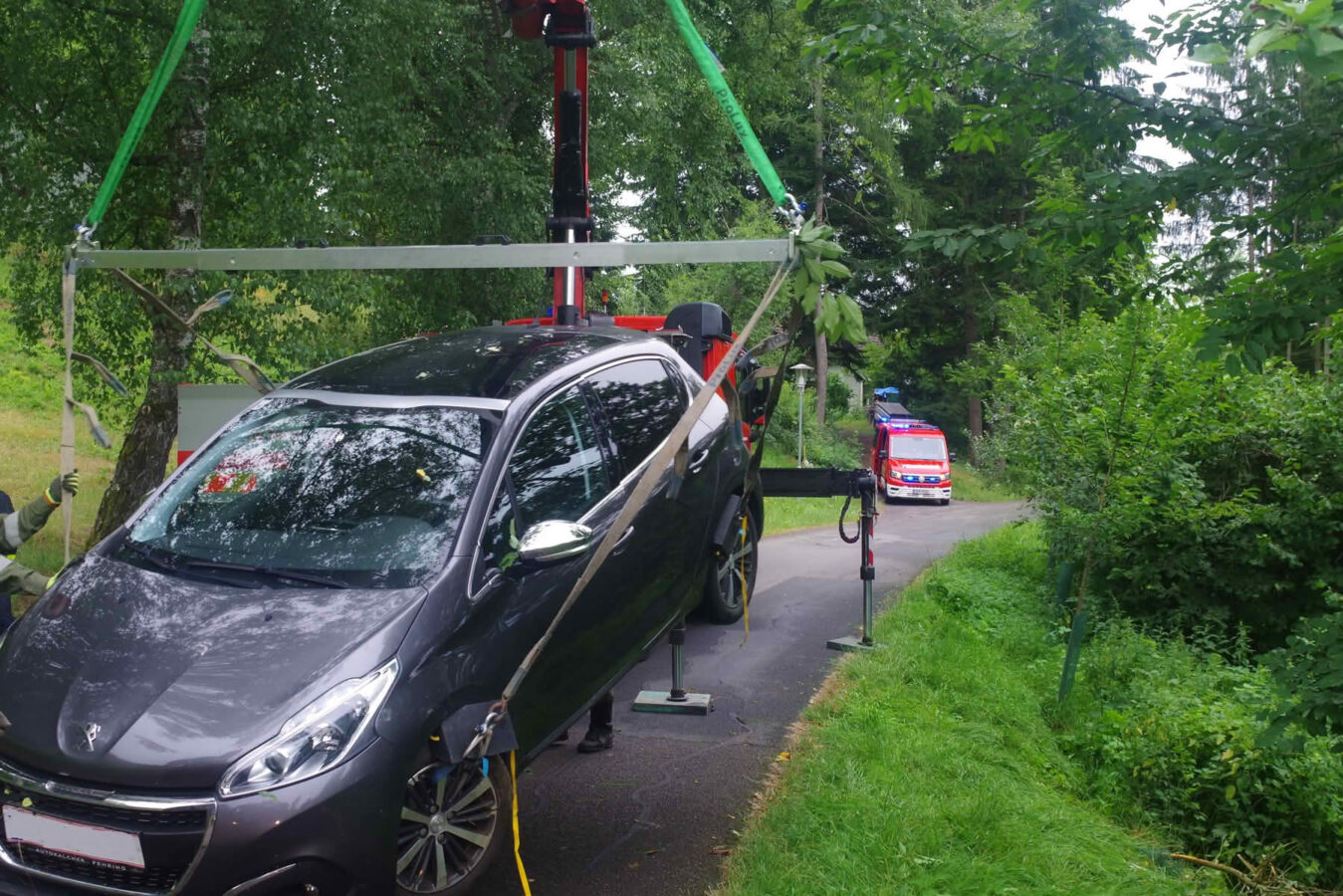 Jungwald verhinderte Absturz über Waldböschung