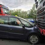 FF Neusiedl am See: Auffahrunfall zwischen PKW und LKW auf der A4 Ostautobahn