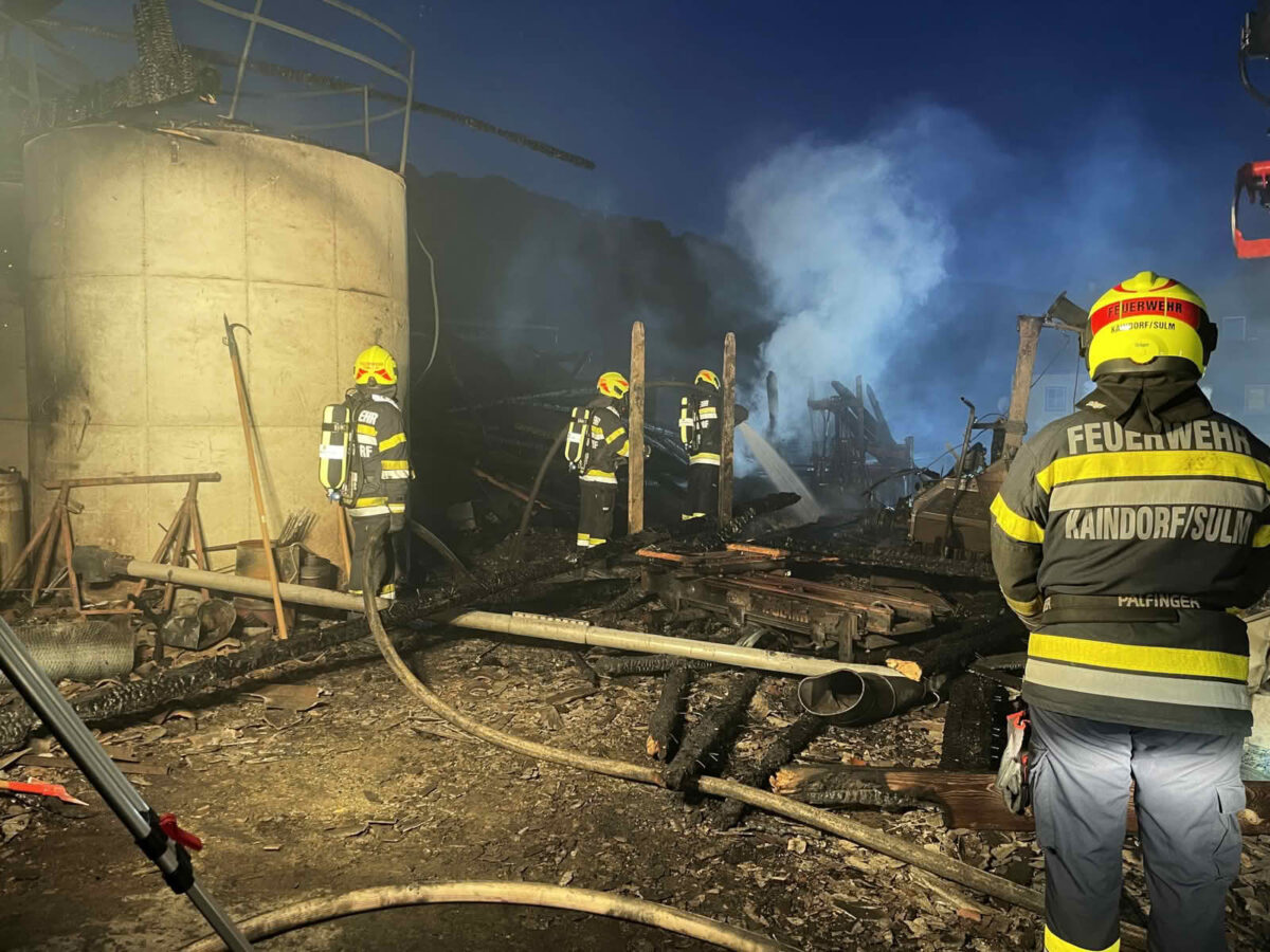 BFVDL: Wirtschaftsgebäudebrand in Eibiswald