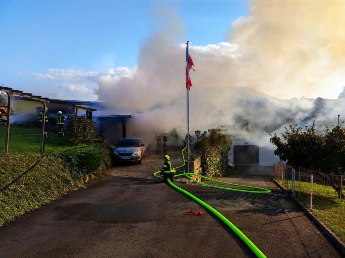 Gebäudebrand in Minihof-Liebau