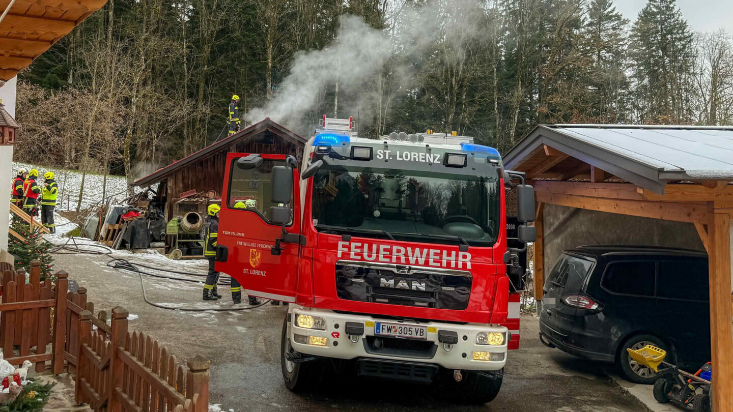 Rascher Einsatz von sechs Feuerwehren verhindert Großbrand