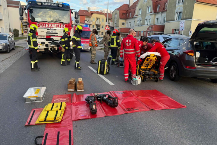 FF Ebenfurth: Verkehrsunfall nach medizinischem Notfall