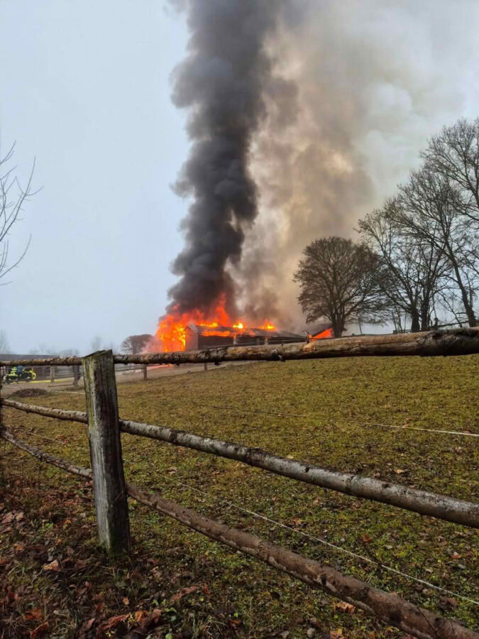 Brand eines Pferdestalles in Ofenbach