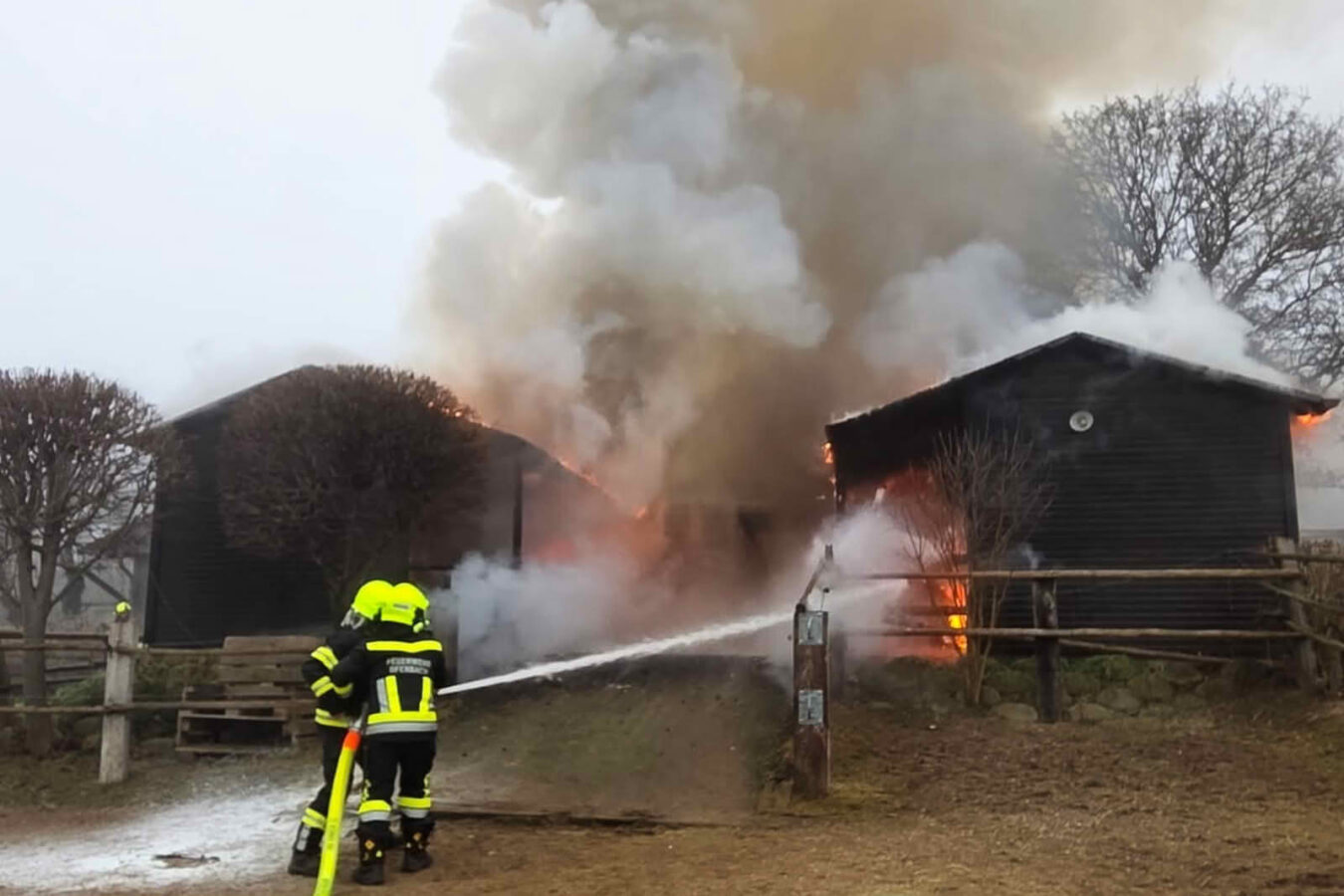 Brand eines Pferdestalles in Ofenbach