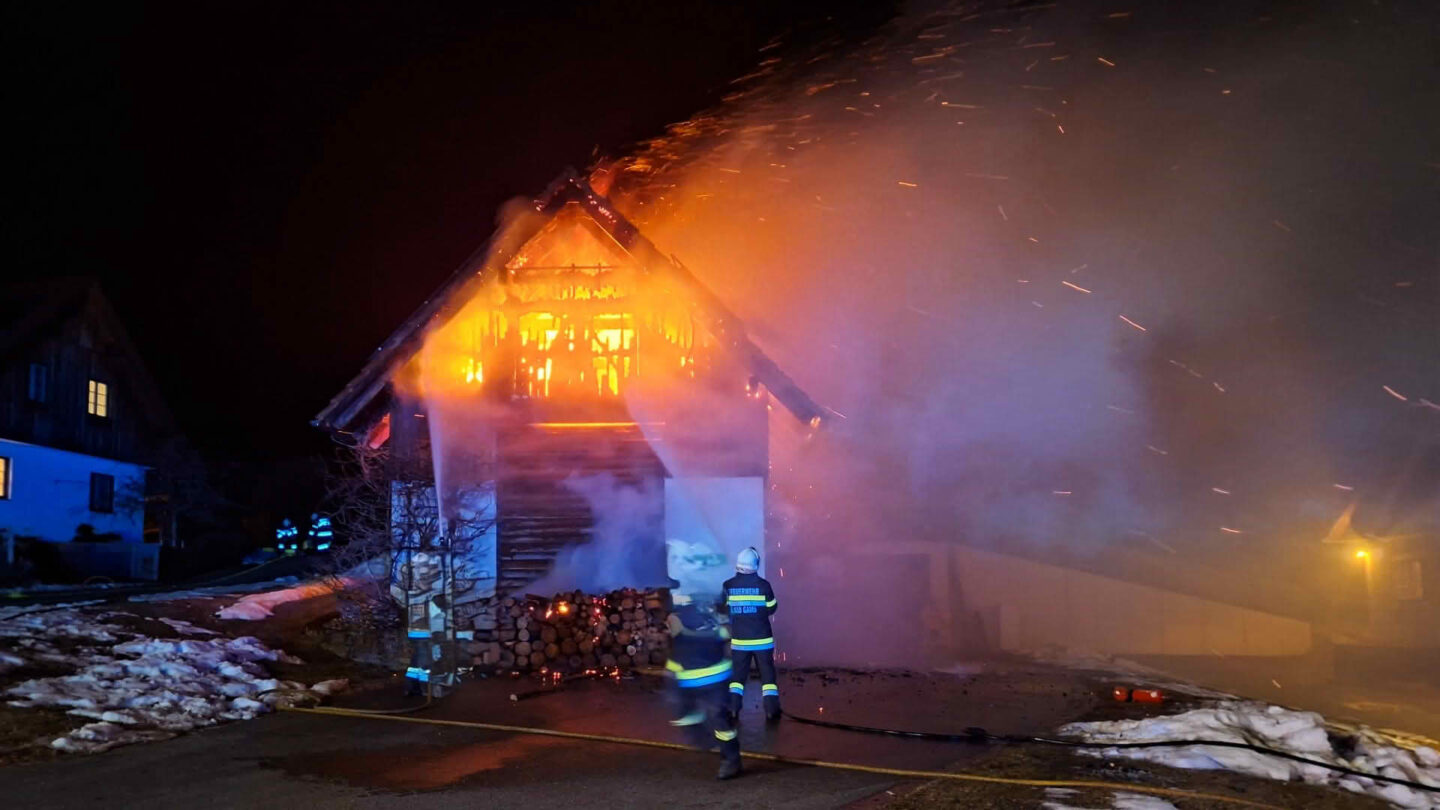 Hackschnitzellagerbrand in Bad Gams