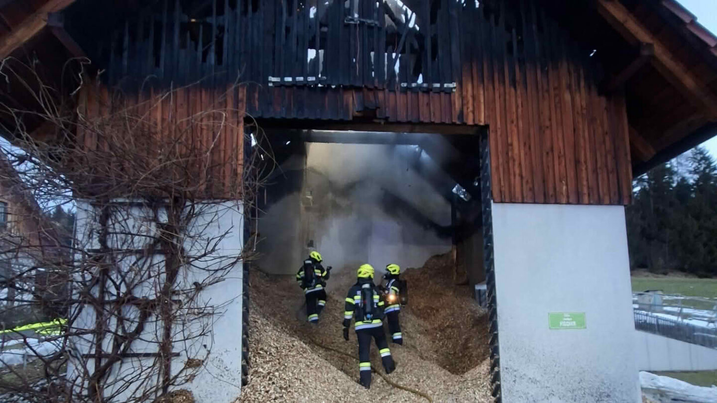 Hackschnitzellagerbrand in Bad Gams