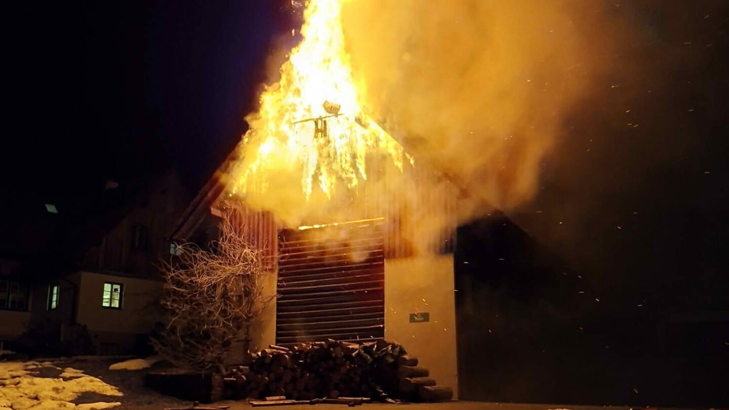 Hackschnitzellagerbrand in Bad Gams