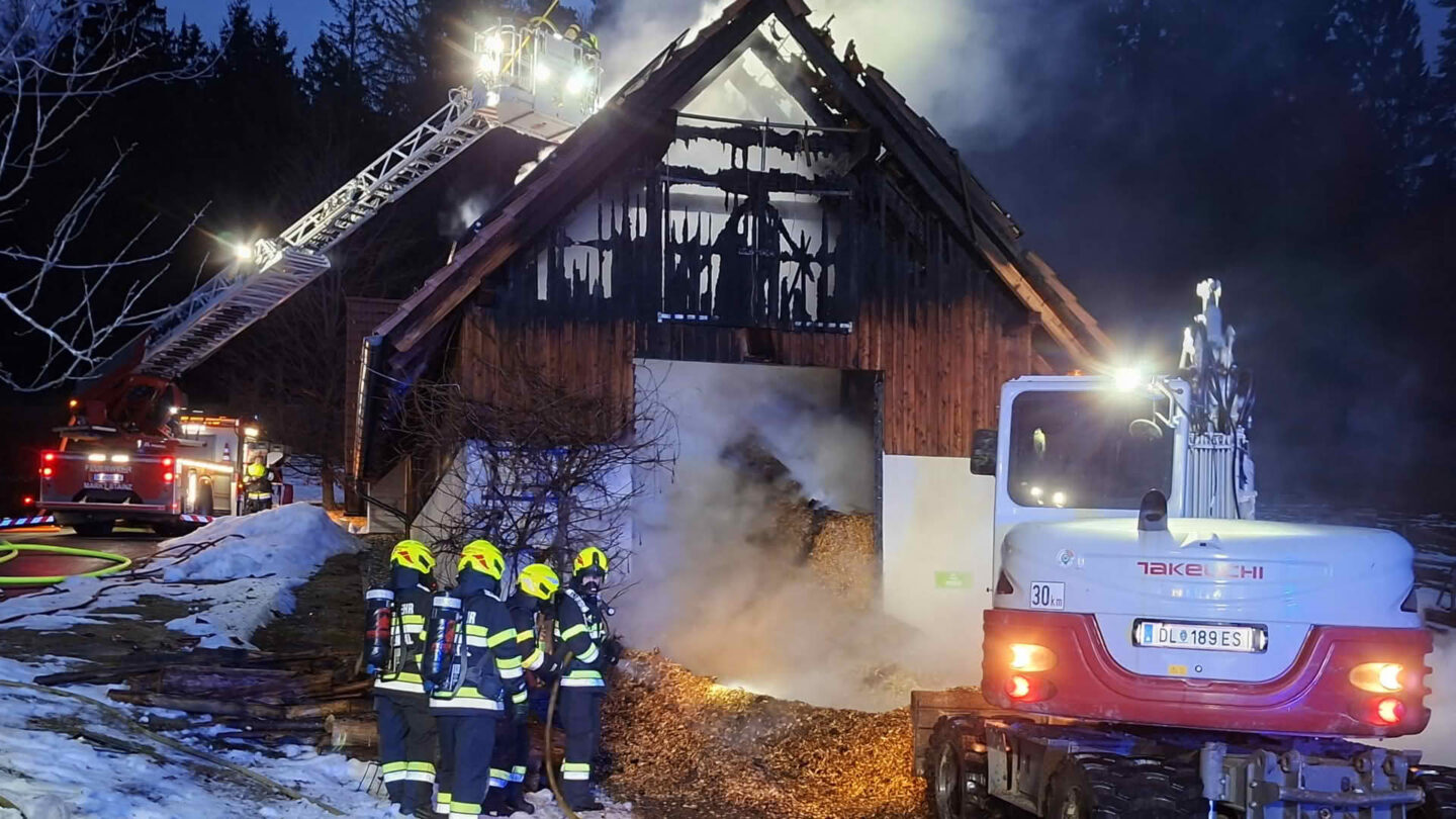 Hackschnitzellagerbrand in Bad Gams