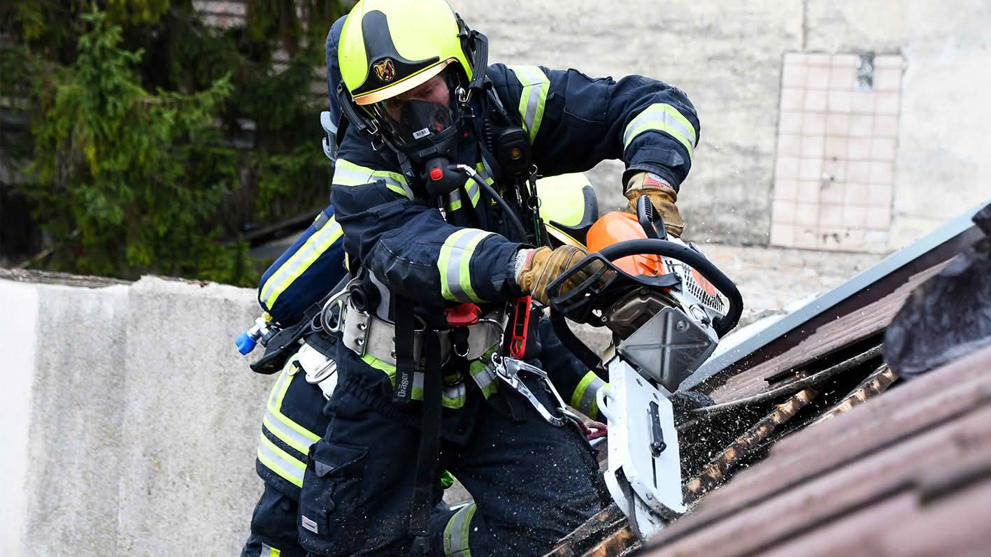 Lage beim Eintreffen der Feuerwehr Ebergassing