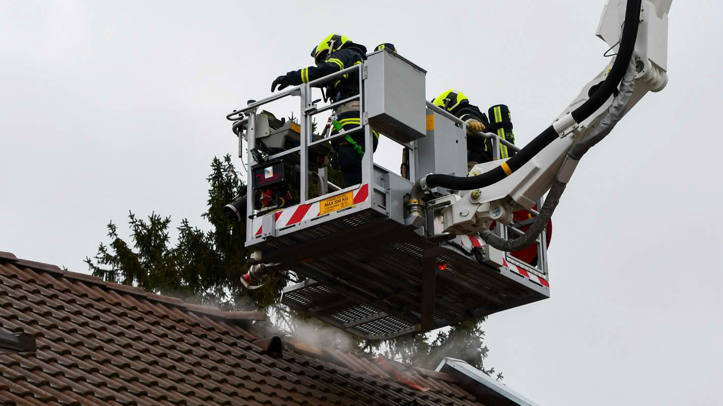 Lage beim Eintreffen der Feuerwehr Ebergassing