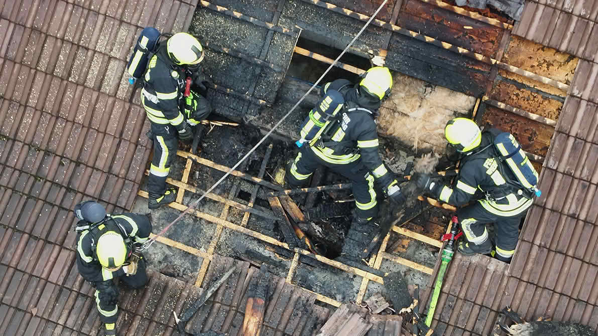 Luftaufnahme der Drohne Himberg