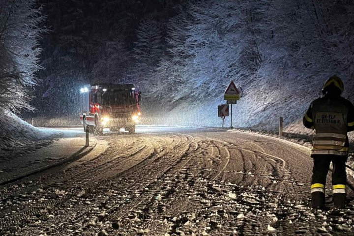 FF St. Stefan/R: Einsatzserie durch starken Schneefall und Schneebruch