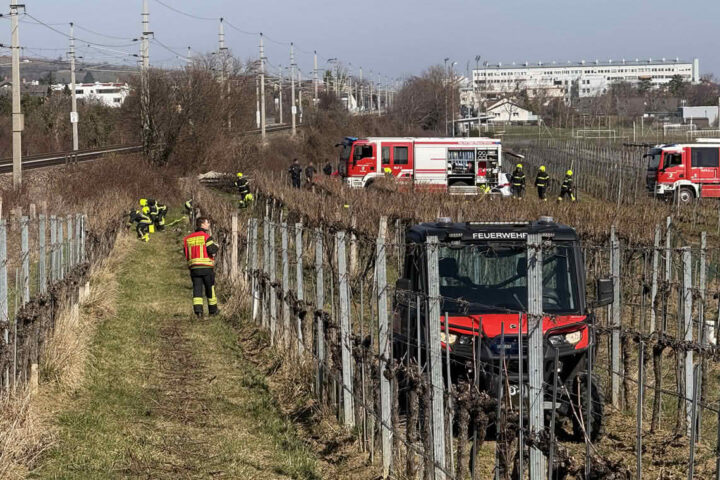 BFKDO Baden: Brand neben Südbahnstrecke fordert Einstellung des Bahnverkehrs
