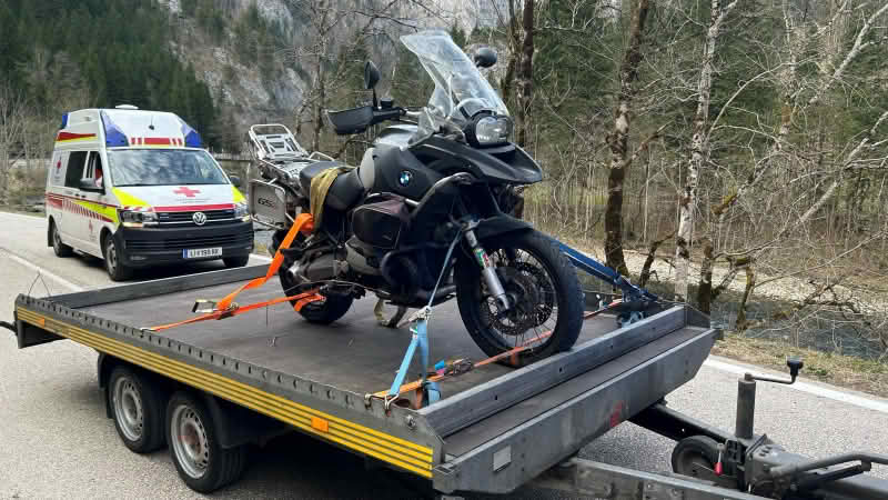 FF Mariazell: Motorradunfall auf B24 Hochschwabstraße