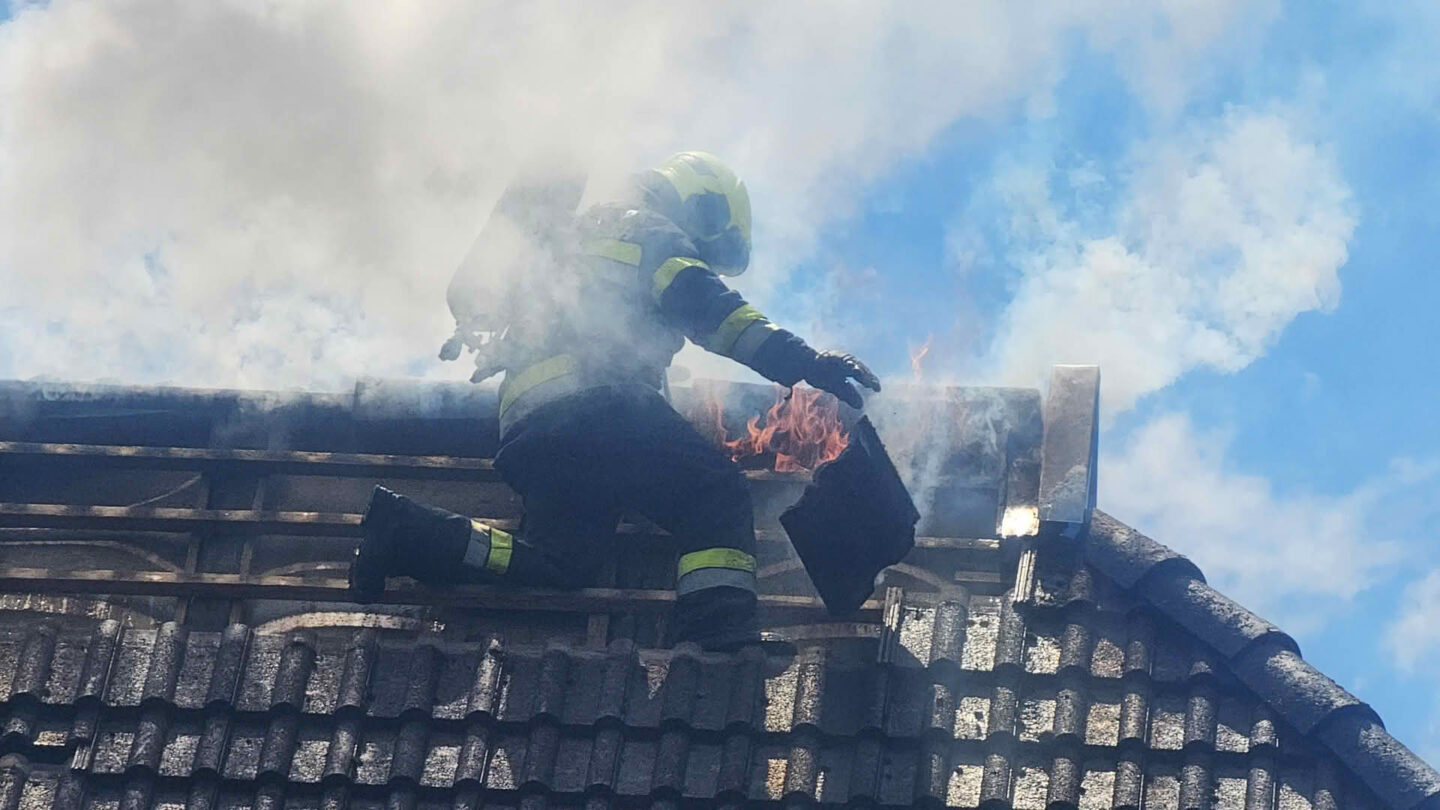 Dachstuhlbrand in Villach-Drobollach