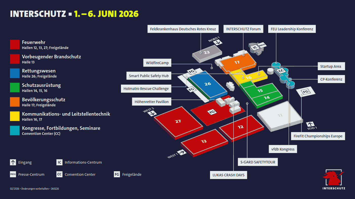 INTERSCHUTZ 2026 1.-6. Juni 2026 - Feuerwehr - vorbeugender Brandschutz - Rettungswesen - Schutzausrüstung - Bevölkerungsschutz
