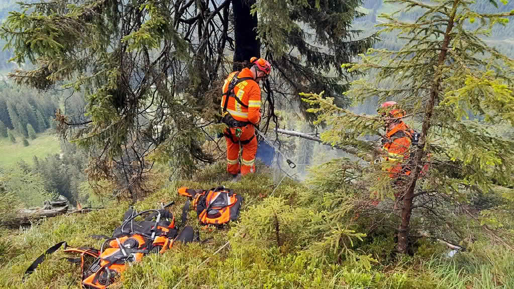 Waldbrand am Tausing in Wörschach