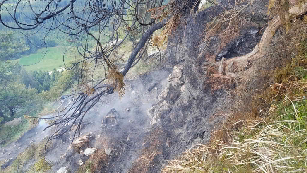 Waldbrand am Tausing in Wörschach