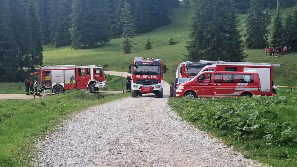 Waldbrand am Tausing in Wörschach