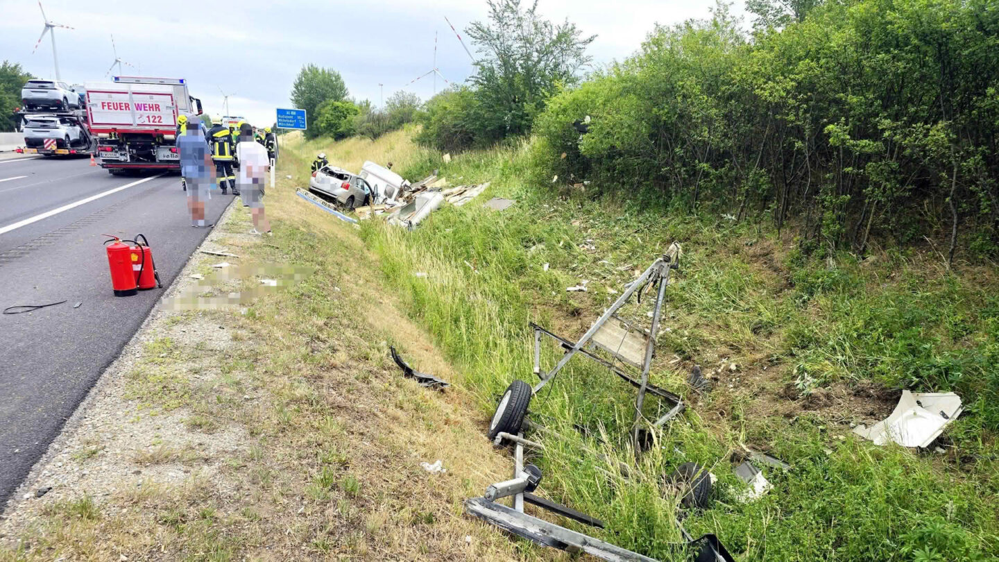 Schwerer Verkehrsunfall auf der A4 bei Gols