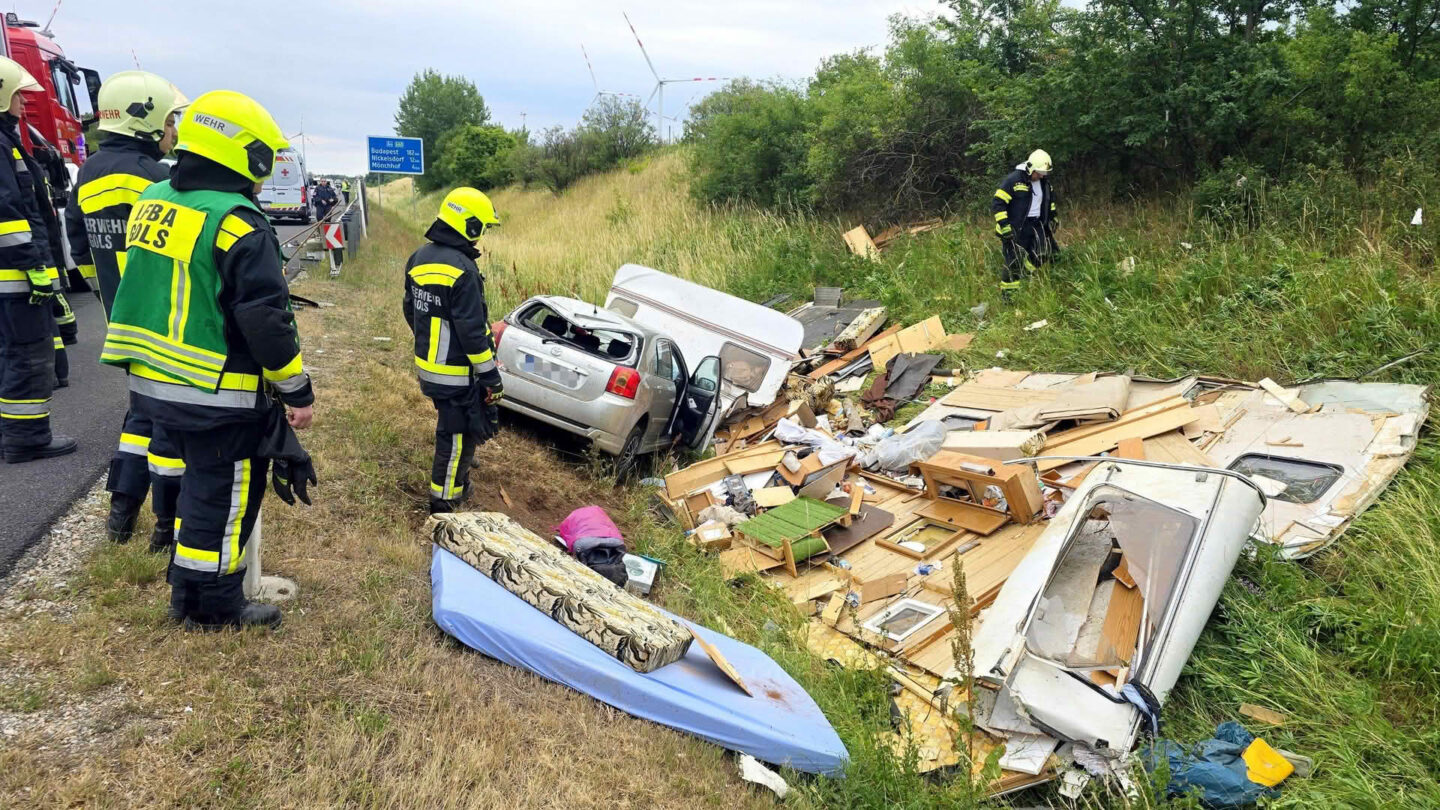 Schwerer Verkehrsunfall auf der A4 bei Gols