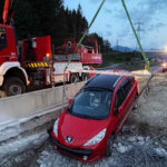 BFV Leoben: A9 – Pkw verunfallt in Brückenbaustelle