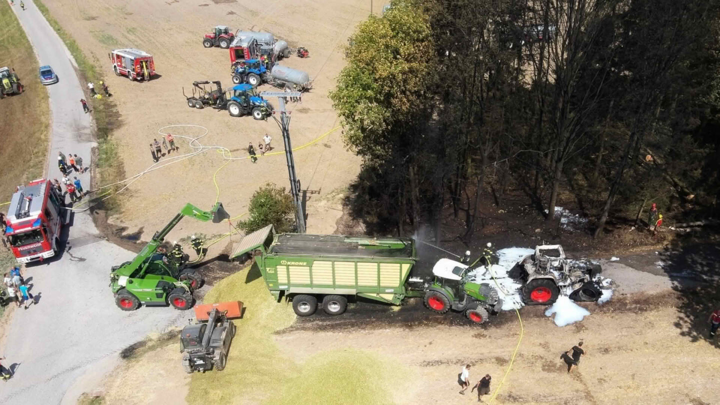 Traktorbrand in Altenberg